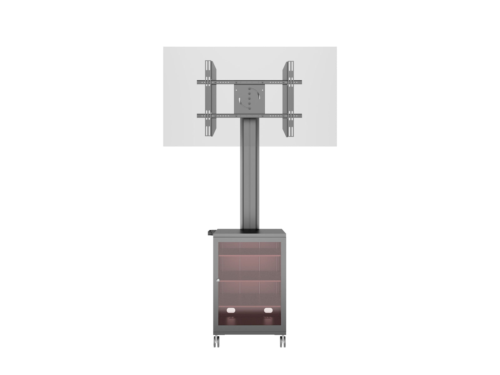 Multibrackets M 180 Single MediaBox4 Black Mobile Floor Stand for 40"-75" Screens | 7350022737761 Floor Stand Multibrackets