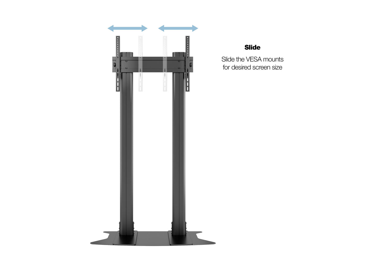 Multibrackets M 210 Dual Pillar Black Heavy-Duty Floor Stand for 70"-110" Screens | 7350073732586 Floor Stand Multibrackets