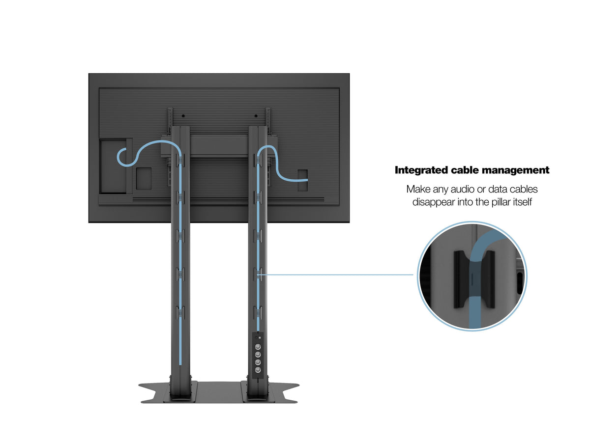 Multibrackets M 210 Dual Pillar Black Heavy-Duty Floor Stand for 70"-110" Screens | 7350073732586 Floor Stand Multibrackets