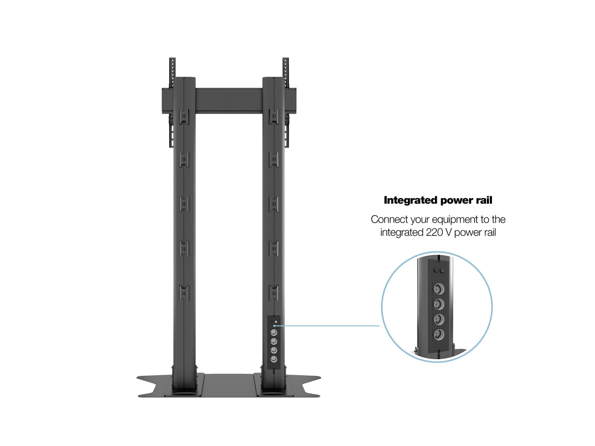 Multibrackets M 210 Dual Pillar Black Heavy-Duty Floor Stand for 70"-110" Screens | 7350073732586 Floor Stand Multibrackets