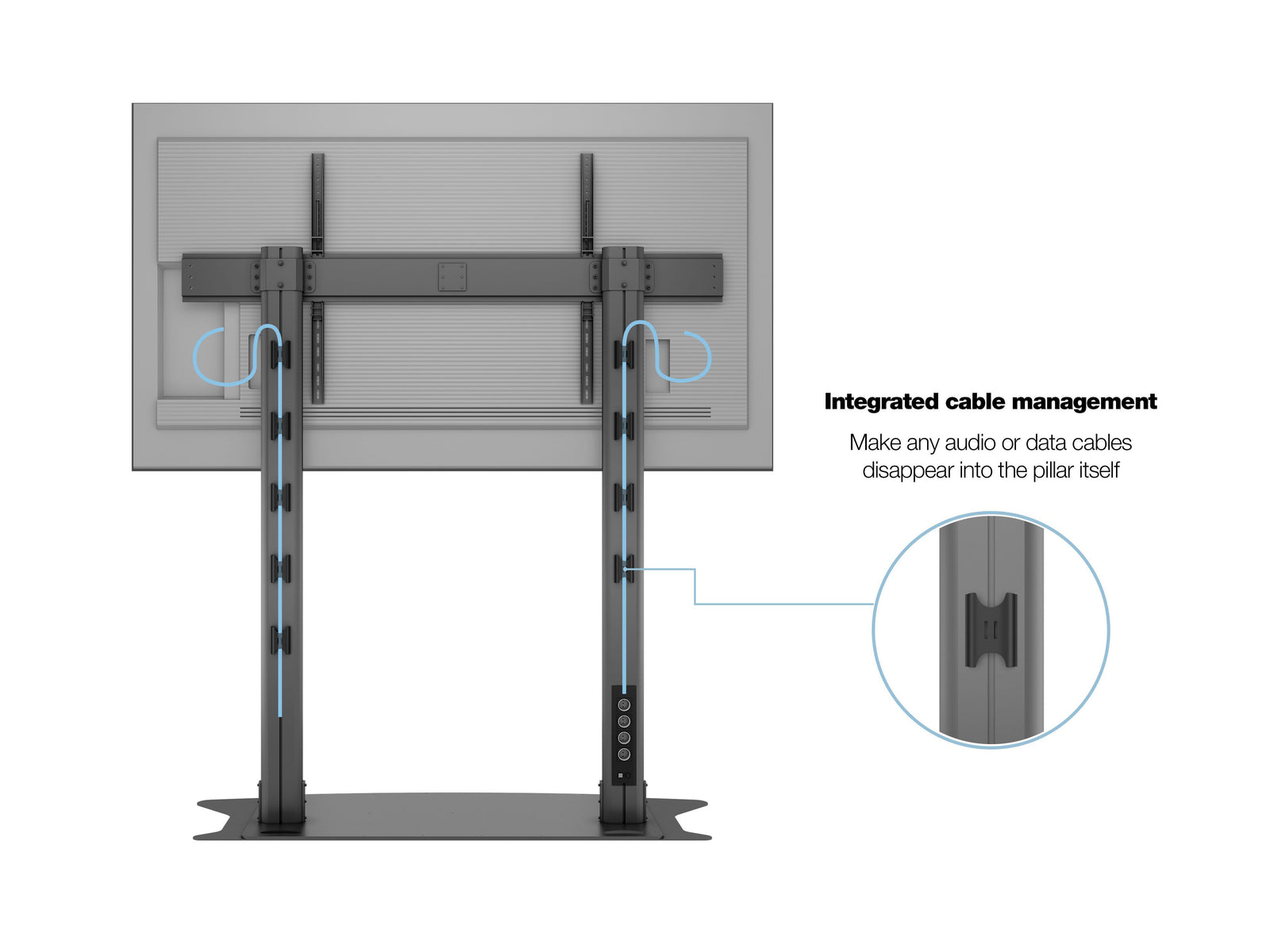 Multibrackets M 210 Dual Pillar Black Heavy-Duty Floor Stand for 70"-110" Screens | 7350073733422 Floor Stand Multibrackets