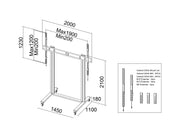 Multibrackets M 210 Dual Pillar Black Heavy-Duty Mobile Floor Stand for 70"-110" Screens | 7350073733439 Floor Stand Multibrackets