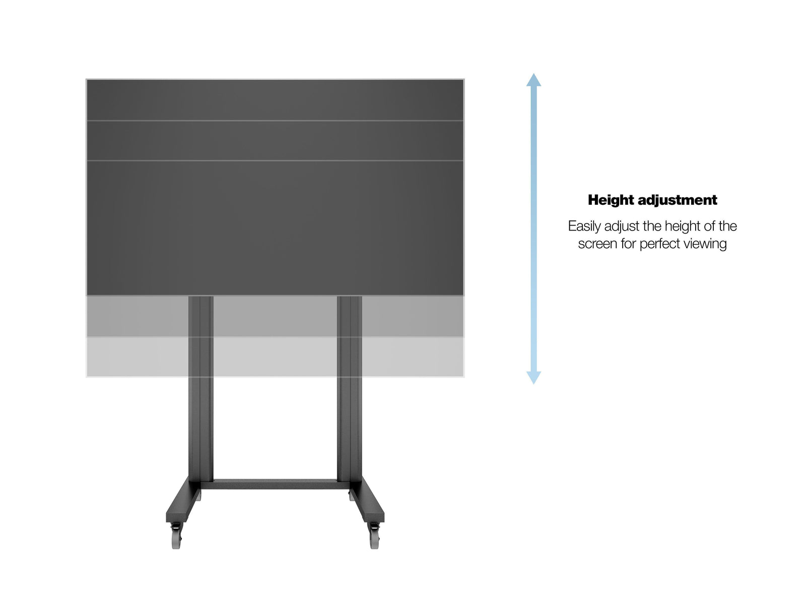 Multibrackets M 210 Dual Pillar Black Mobile Floor Stand for 70"-115" Screens | 7350073732753