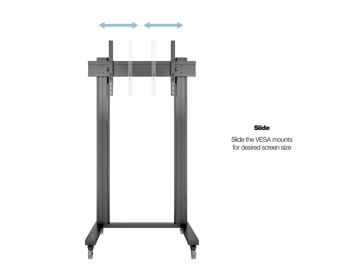 Multibrackets M 210 Dual Pillar Black Mobile Floor Stand for 70"-115" Screens | 7350073732753