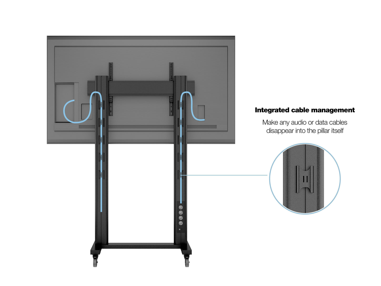 Multibrackets M 210 Dual Pillar Black Mobile Floor Stand for 70"-115" Screens | 7350073732753