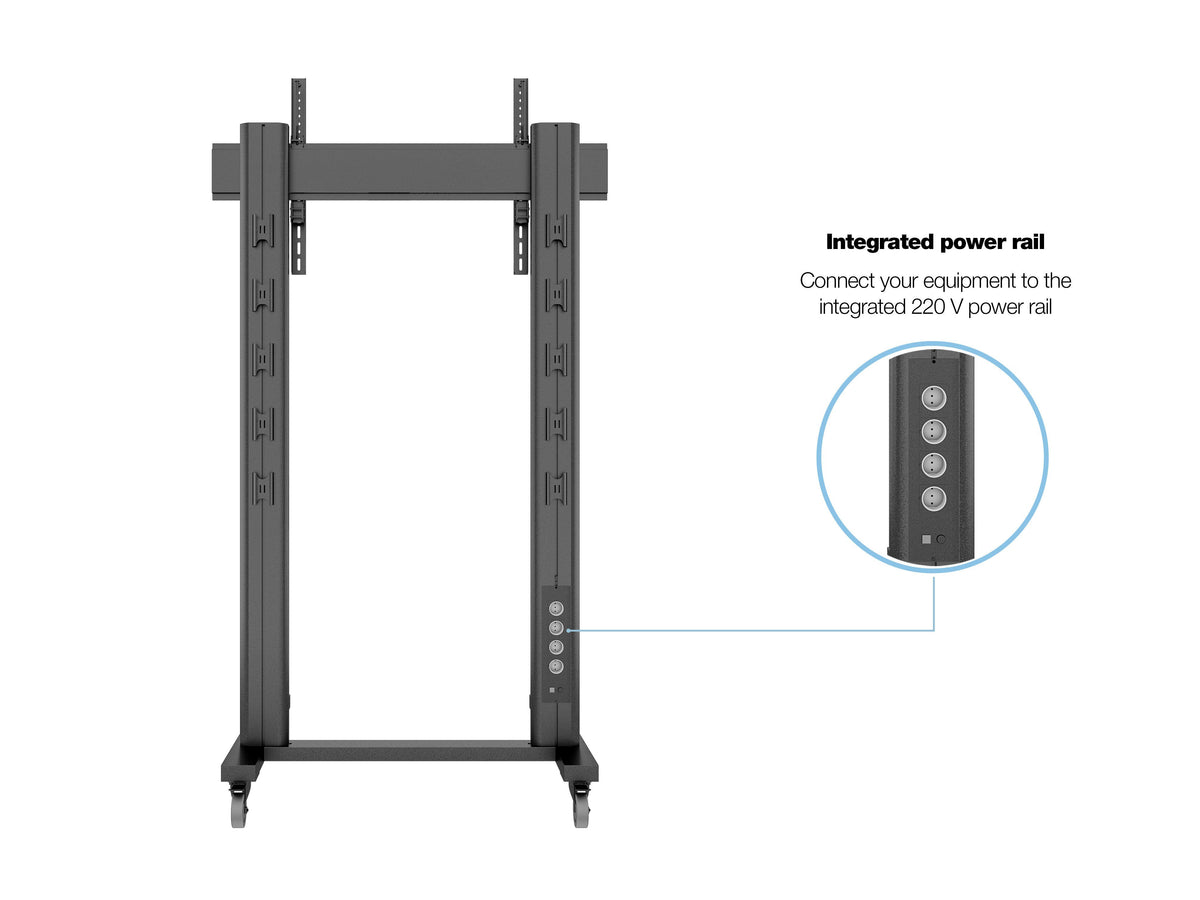 Multibrackets M 210 Dual Pillar Black Mobile Floor Stand for 70"-115" Screens | 7350073732753