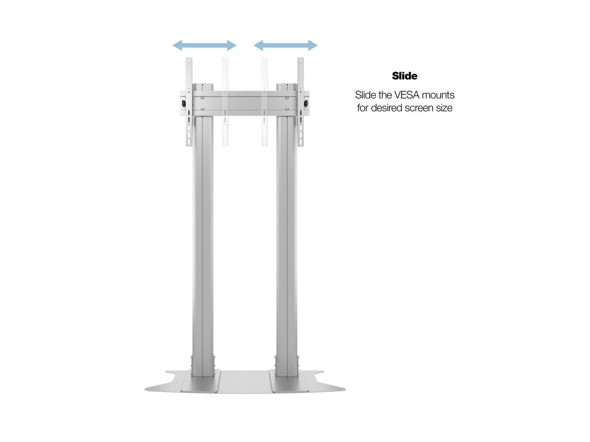 Multibrackets M 210 Dual Pillar Silver Heavy-Duty Floor Stand for 70"-110" Screens | 7350073732562 Floor Stand Multibrackets