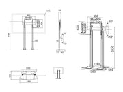 Multibrackets M 210 Dual Pillar Silver Heavy-Duty Floor Stand for 70"-110" Screens | 7350073732562 Floor Stand Multibrackets
