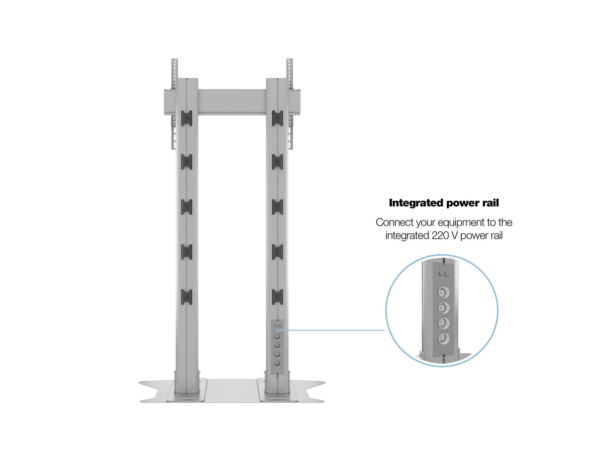 Multibrackets M 210 Dual Pillar Silver Heavy-Duty Floor Stand for 70"-110" Screens | 7350073732562 Floor Stand Multibrackets
