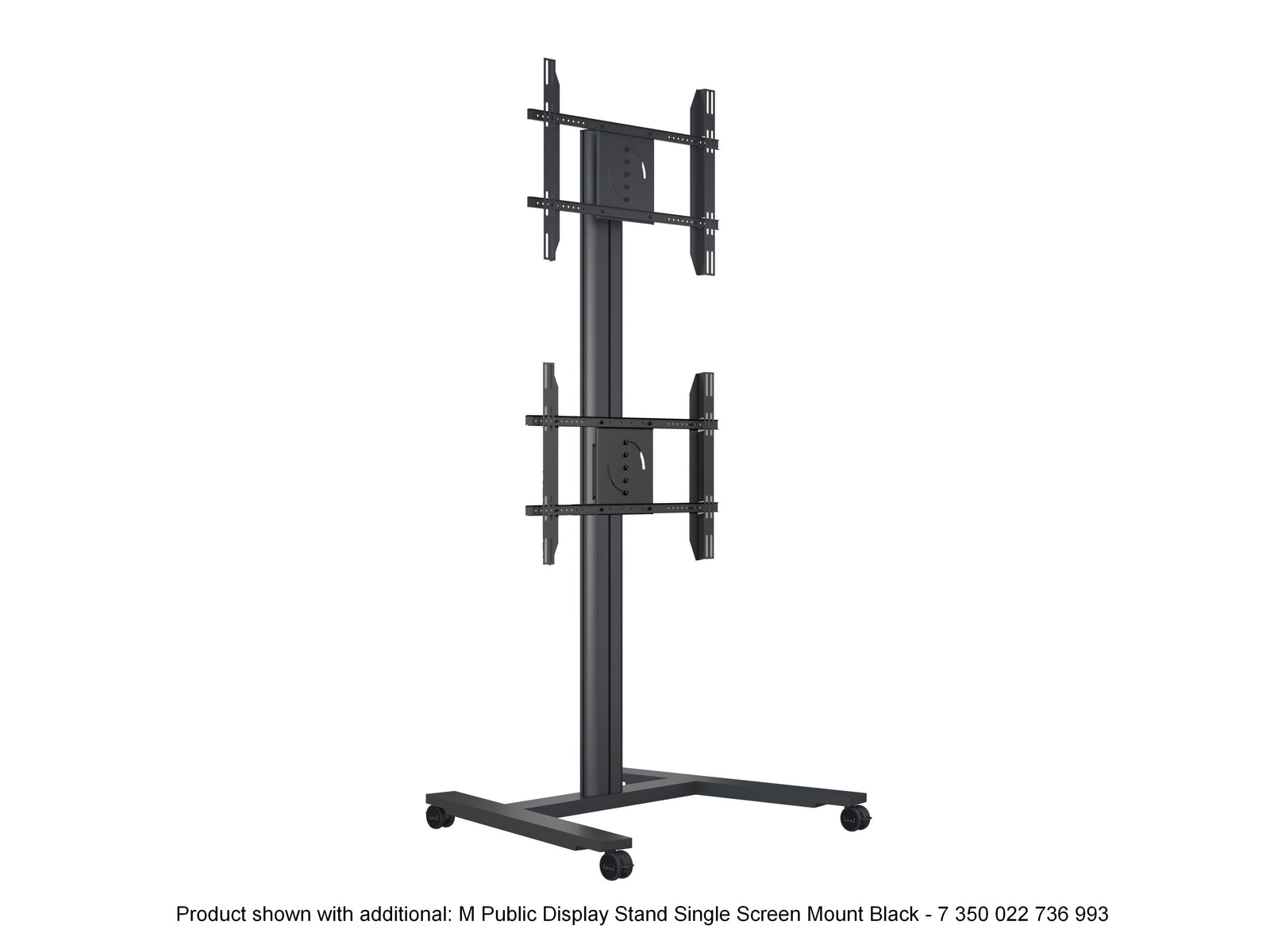 Multibrackets M 210 HD Single Black Mobile Floor Stand for 55"-80" Screens | 7350073735334 Floor Stand Multibrackets