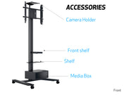 Multibrackets M 210 HD Single Black Mobile Floor Stand for 55"-80" Screens | 7350073735334 Floor Stand Multibrackets