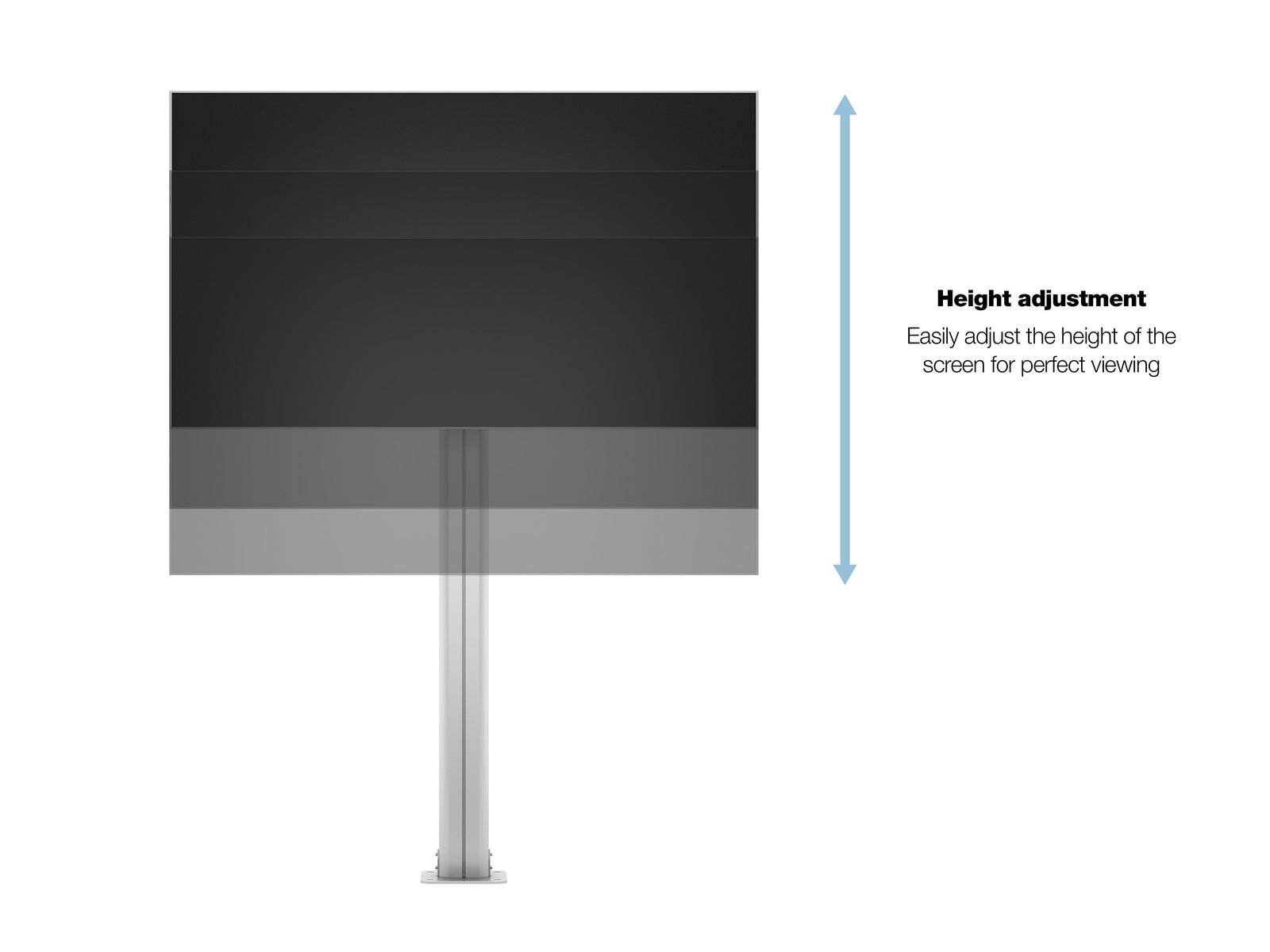 Multibrackets M 210 HD Single Silver Floor Mount Stand for 55"-80" Screens | 7350105212246 Floor Stand Multibrackets