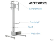 Multibrackets M 210 HD Single Silver Mobile Floor Stand for 55"-80" Screens | 7350073735341 Floor Stand Multibrackets