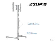 Multibrackets M 210 HD Single Silver Mobile Floor Stand for 55"-80" Screens | 7350073735341 Floor Stand Multibrackets
