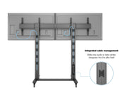 Multibrackets M 210 Triple Pillar Dual Screen Mobile Floor Stand for 50"-77" Screens | 7350073733019 Floor Stand Multibrackets