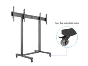 Multibrackets M 210 Triple Pillar Dual Screen Mobile Floor Stand for 50"-77" Screens | 7350073733019
