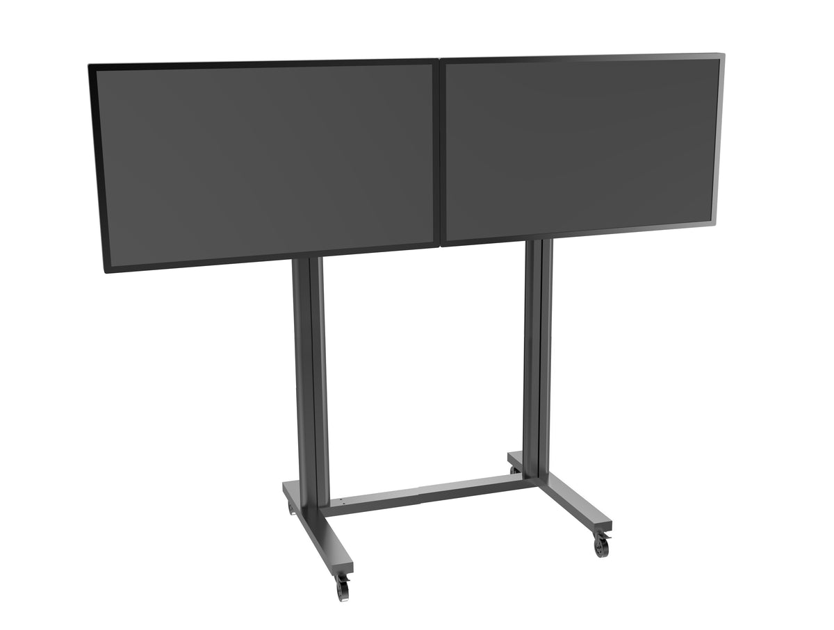 Multibrackets M 210 Triple Pillar Dual Screen Mobile Floor Stand for 50"-77" Screens | 7350073733019 Floor Stand Multibrackets