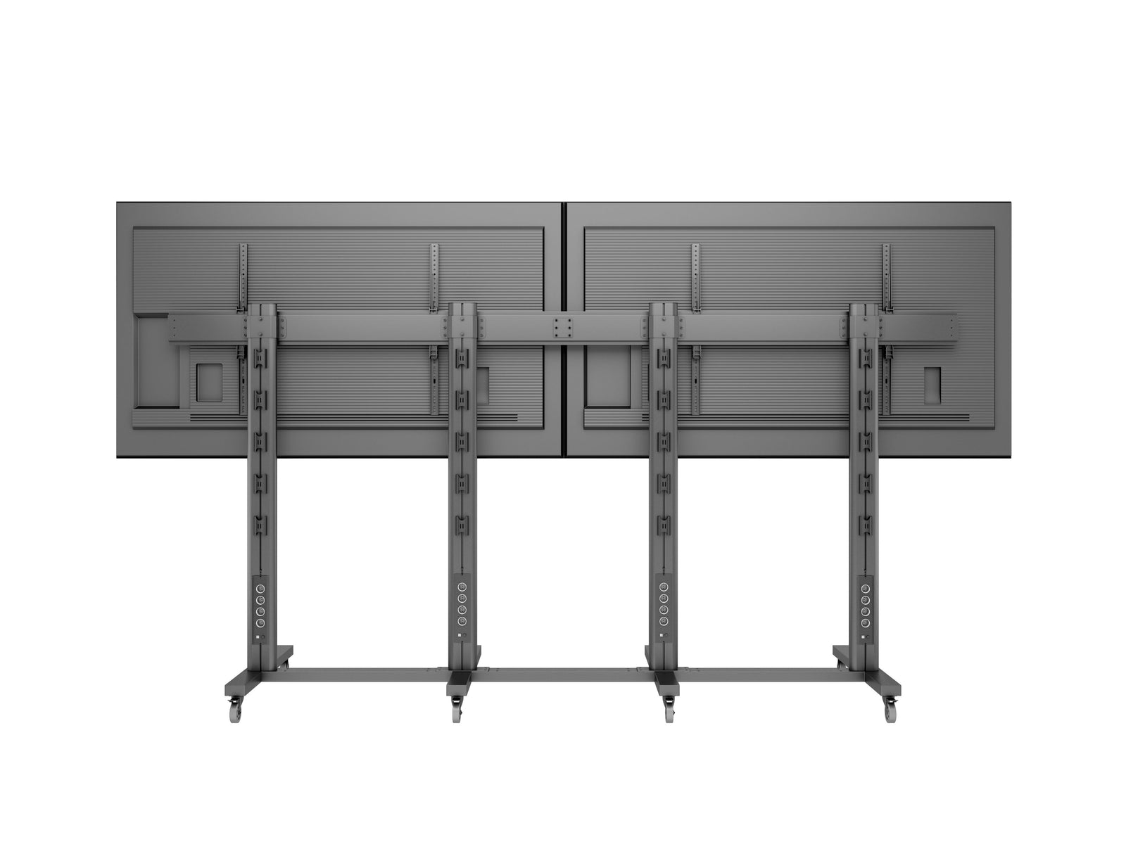 Multibrackets M 210 Triple Pillar Dual Screen Mobile Floor Stand for 70"-110" Screens | 7350073733026 Floor Stand Multibrackets