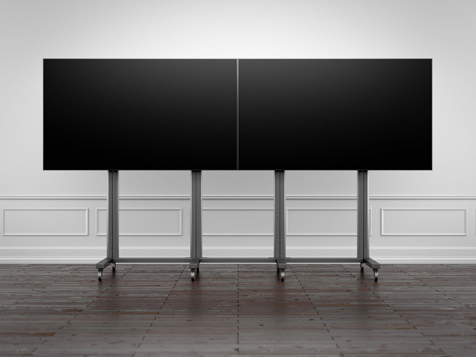 Multibrackets M 210 Triple Pillar Dual Screen Mobile Floor Stand for 70"-110" Screens | 7350073733026 Floor Stand Multibrackets