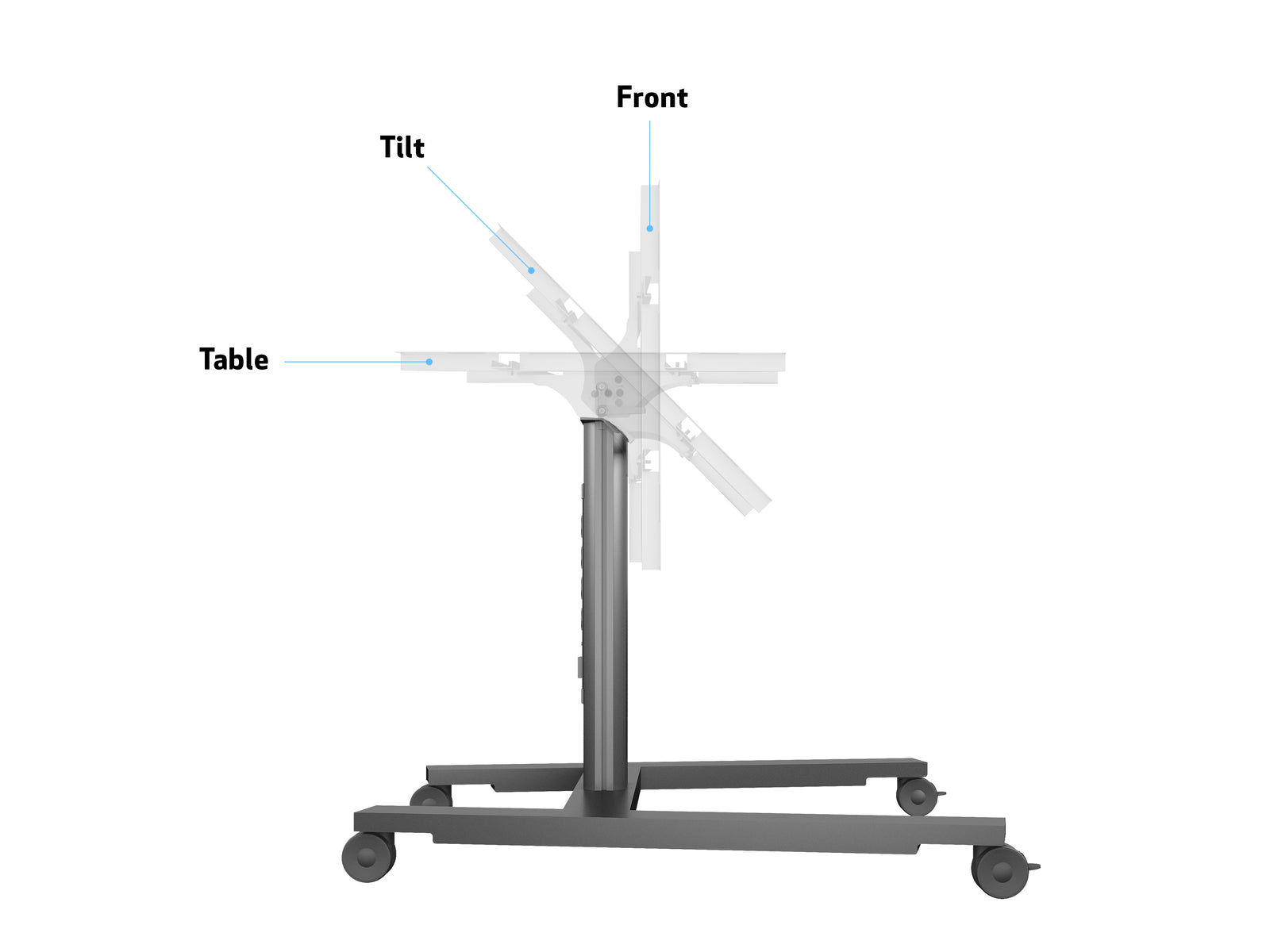 Multibrackets M 80 HD Single Black Mobile Floor Stand for 32"-55" Screens | 7350073736812 Floor Stand Multibrackets