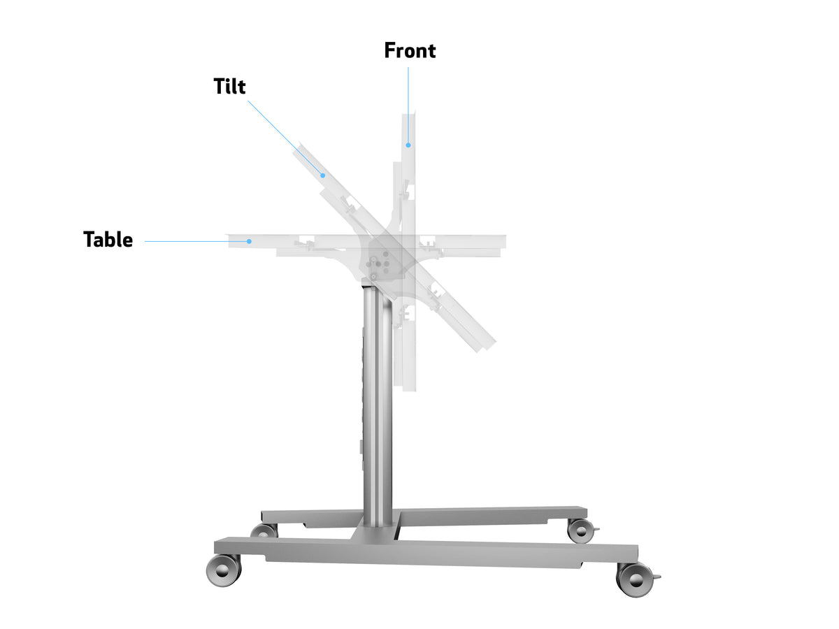 Multibrackets M 80 HD Single Silver Mobile Floor Stand for 32"-55" Screens | 7350073736829 Floor Stand Multibrackets