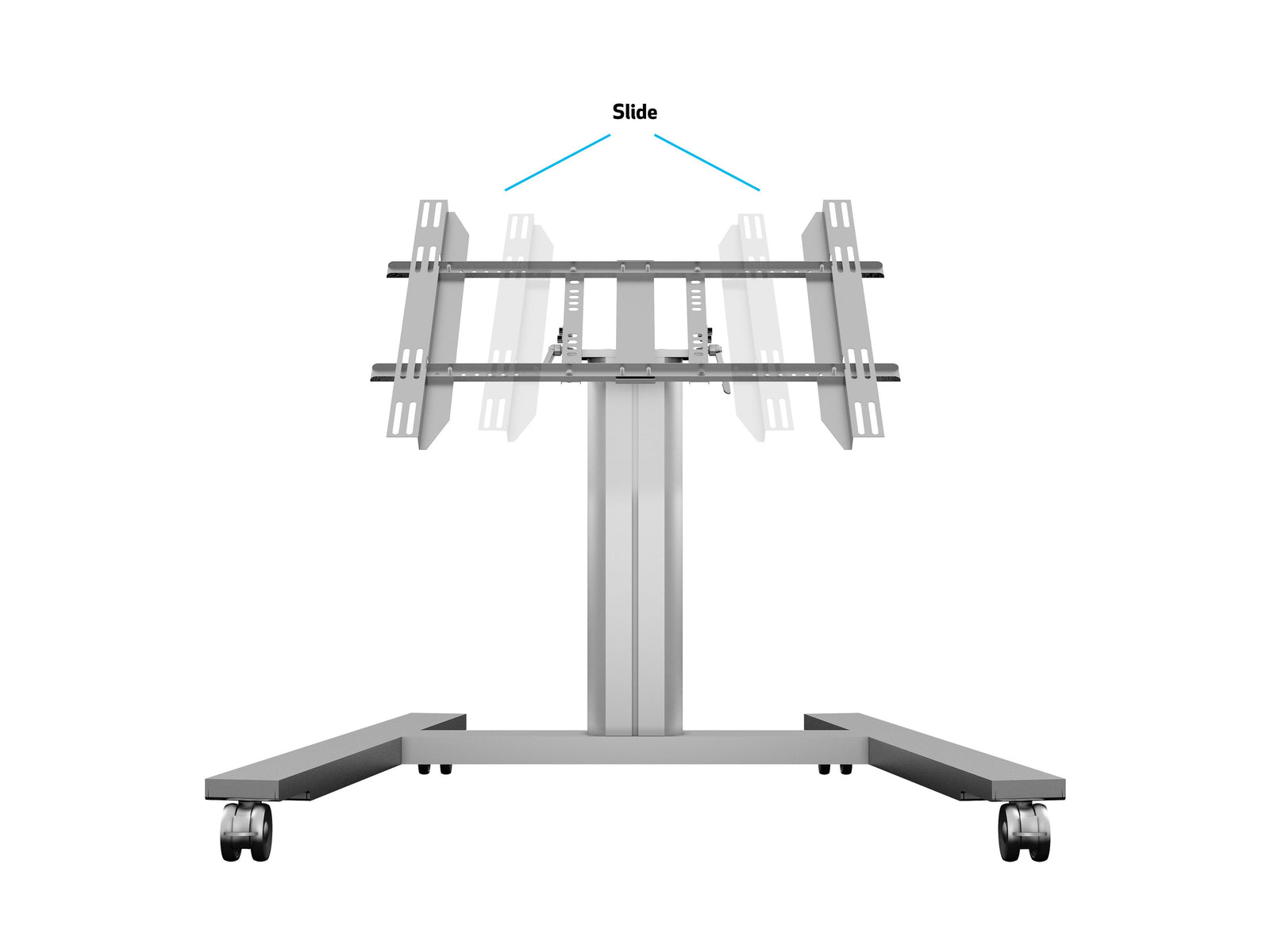 Multibrackets M 80 HD Single Silver Mobile Floor Stand for 32"-55" Screens | 7350073736829 Floor Stand Multibrackets