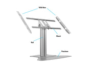 Multibrackets M 80 HD Single Silver Tilt & Table Floor Stand for 32"-55" Screens | 7350073736805 Floor Stand Multibrackets