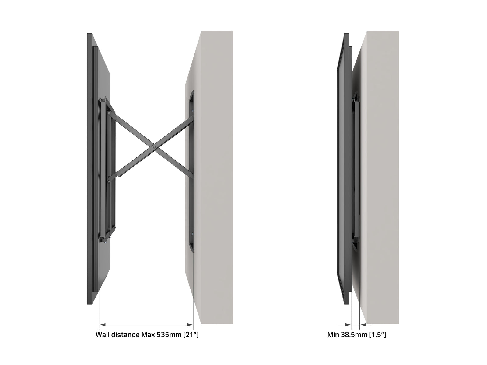 Multibrackets M Articulated Flexarm XL Recessed Full Motion Wall Mount for 75"–98" Screens | 7340234812196