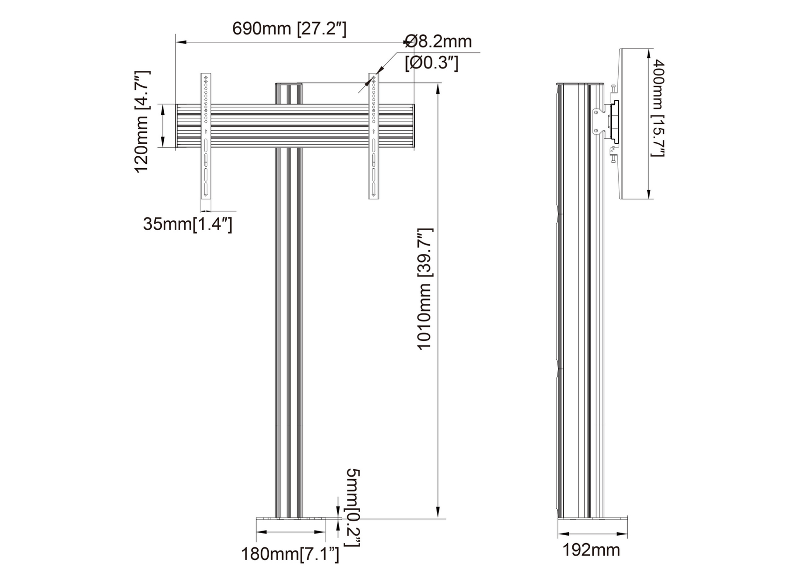 Multibrackets MBBDC1U M Pro Bolt Down Floor Stand For 55"-86" Screens | 7350105219320
