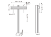 Multibrackets MBBDC1U M Pro Bolt Down Floor Stand For 55"-86" Screens | 7350105219320