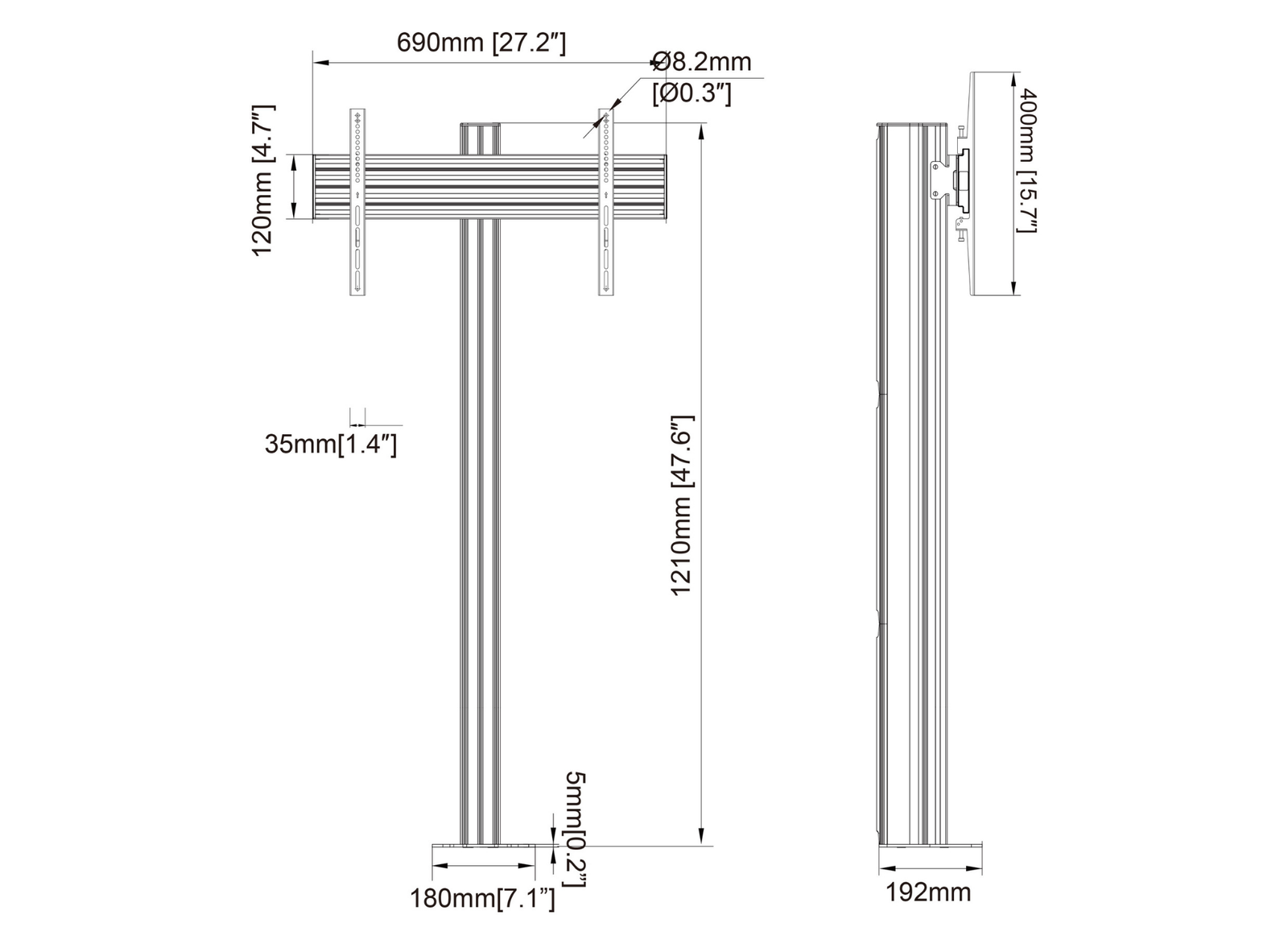 Multibrackets MBBDC1U M Pro Bolt Down Floor Stand For 55"-86" Screens | 7350105219337