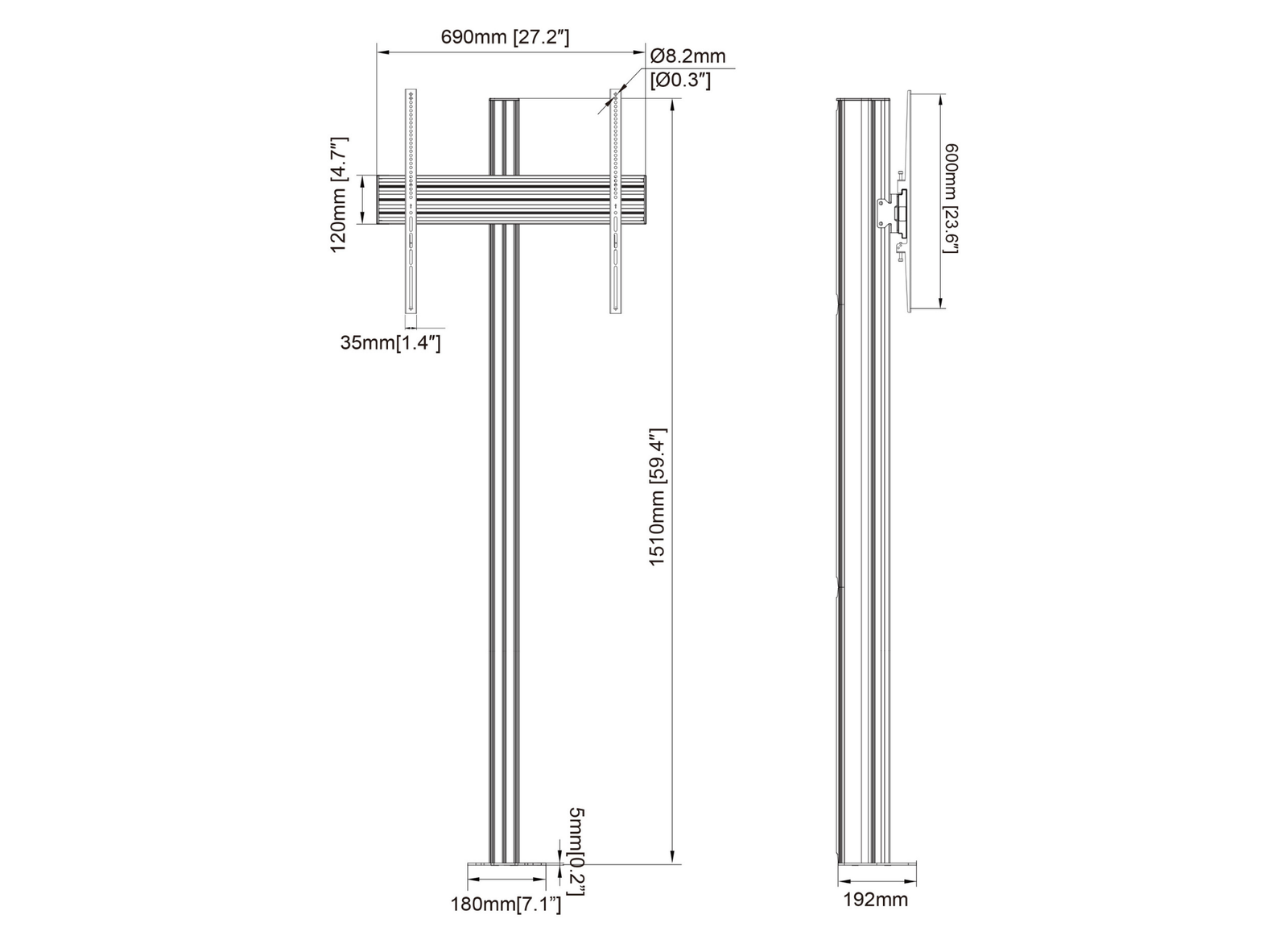 Multibrackets MBBDC1U M Pro Floor Stand For 55"-86" Screens | 7350105219290