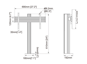 Multibrackets MBBDC1U M Pro Floormount Column For 32"-65" Screens | 7350105219313
