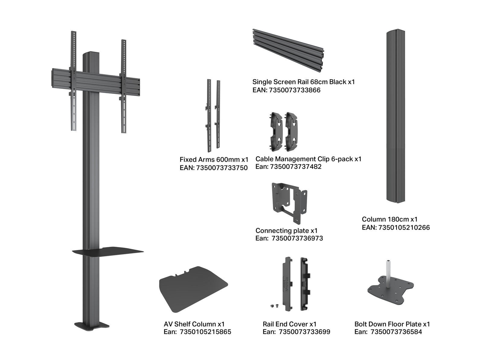 Multibrackets MBBDC1US M Pro Floor Stand For  55"-86" Screens | 7350105219306