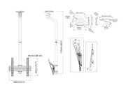 Multibrackets MBC1UGC M Pro 1.5m Ceiling Display Mount For 40"-65" Screens | 7340234811892 Ceiling Mount Bracket Multibrackets