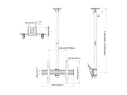 Multibrackets MBC1U M Pro Chrome Ceiling Mount for 40"-75" Displays | 7340234813797 Ceiling Mount Bracket Multibrackets
