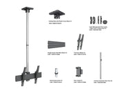 Multibrackets MBC1U M Pro Chrome Ceiling Mount for 40"-75" Displays | 7340234813797 Ceiling Mount Bracket Multibrackets