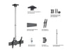 Multibrackets MBC1U M Pro Chrome Ceiling Mount for 40"-75" Displays | 7340234813797 Ceiling Mount Bracket Multibrackets