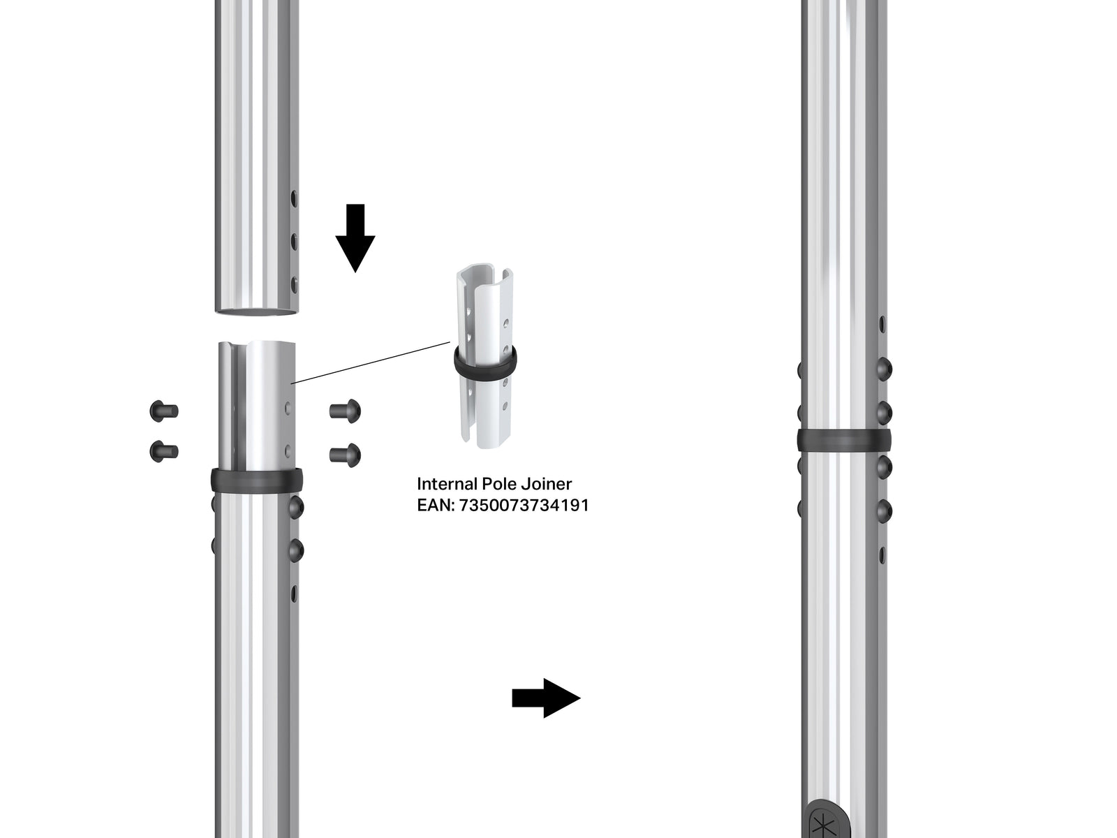 Multibrackets MBC1U M Pro Chrome Single Screen Ceiling Mount For 32"-65" Screens | 7340234813780 Ceiling Mount Bracket Multibrackets