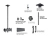 Multibrackets MBC1UX2 M Pro 1.5m Dual Ceiling Mount For 24"-42" Screens | 7340234814138 Ceiling Mount Bracket Multibrackets