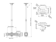 Multibrackets MBC1UX2 M Pro 1.5m Dual Ceiling Mount For 24"-42" Screens | 7340234814138 Ceiling Mount Bracket Multibrackets