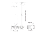 Multibrackets MBC1UX2 M Pro 1.5m Dual Monitor Ceiling Mount For 15"-32" Screens | 7350022739147 Ceiling Mount Bracket Multibrackets