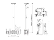 Multibrackets MBC1UX2 M Pro 1.5m Dual Side Ceiling Mount For 24"-42" Screens | 7350073738267 Ceiling Mount Bracket Multibrackets