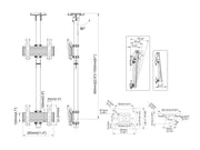 Multibrackets MBC2U M Pro 1.5m Dual Monitor Ceiling Mount For 24"-42" Screens | 7340234810239 Ceiling Mount Bracket Multibrackets