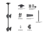 Multibrackets MBC2U M Pro 1.5m Dual Monitor Ceiling Mount For 24"-42" Screens | 7340234810239 Ceiling Mount Bracket Multibrackets