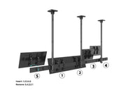 Multibrackets MBC5X1U M Pro Five Screen Ceiling Mount For 32"-50" Screens | 7340234810642 Ceiling Mount Bracket Multibrackets