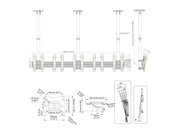 Multibrackets MBC5X1U M Pro Five Screen Ceiling Mount For 32"-50" Screens | 7340234810642 Ceiling Mount Bracket Multibrackets