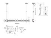 Multibrackets MBC5X1UP+ M Pro Five Screen Ceiling Mount for 27"-43" Screens | 7350022739185 Ceiling Mount Bracket Multibrackets