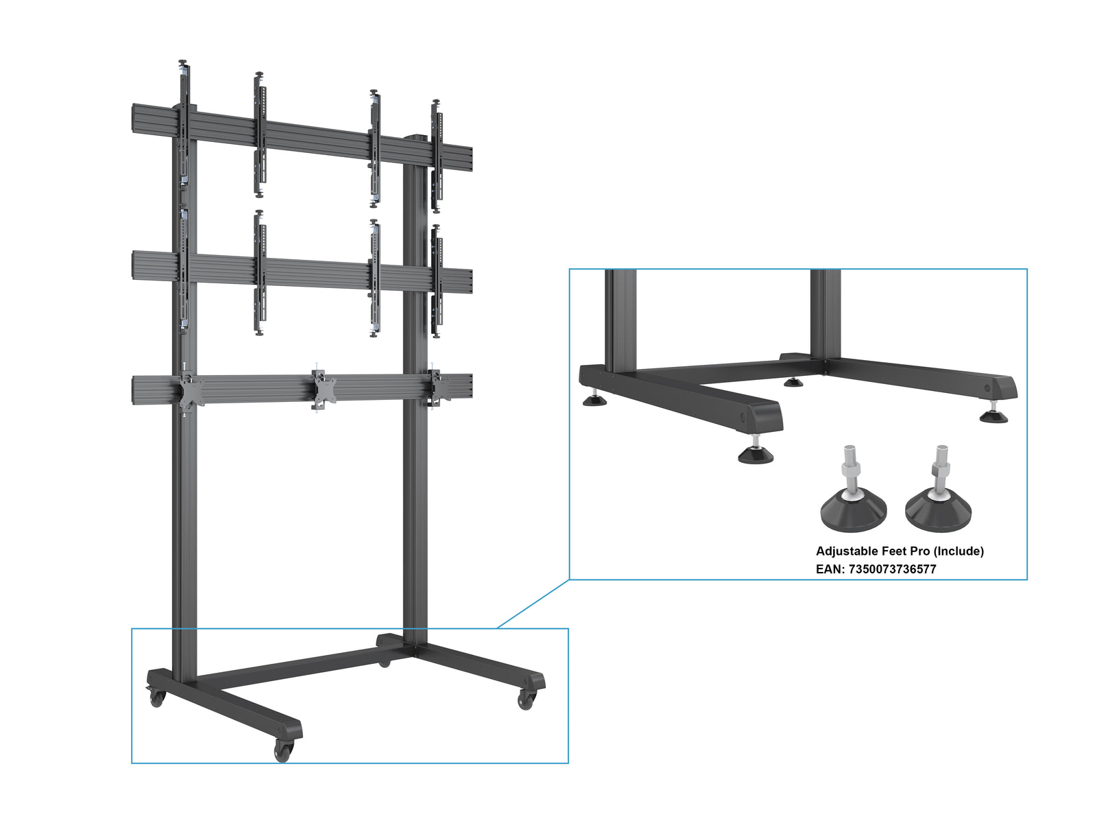 Multibrackets MBF2x2Ux3 M Pro Floor Stand For 27"-65" Screens | 7350105216909
