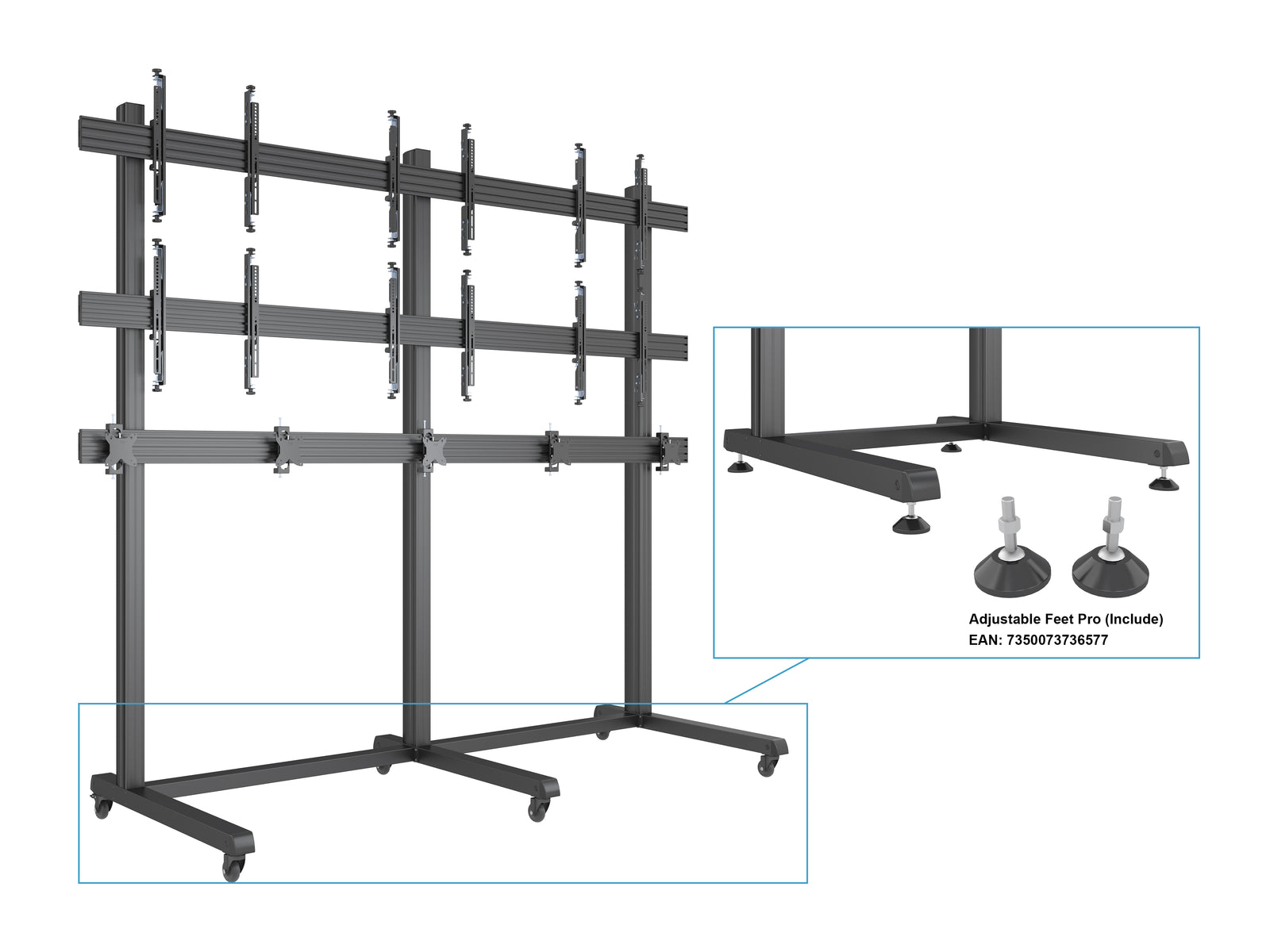 Multibrackets MBF3x2Ux5 M Pro Floor Stand For 27"-65" Screens | 7350105216916